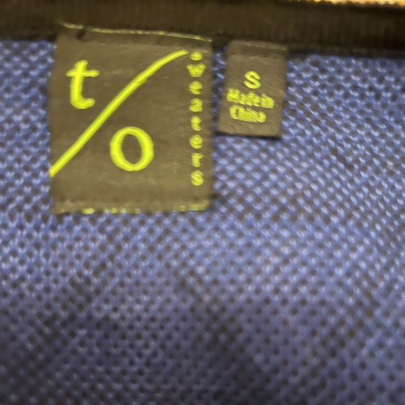 T O Blue and Black Geometric Sweater Dress Size S NWOT - Picture 6 of 8